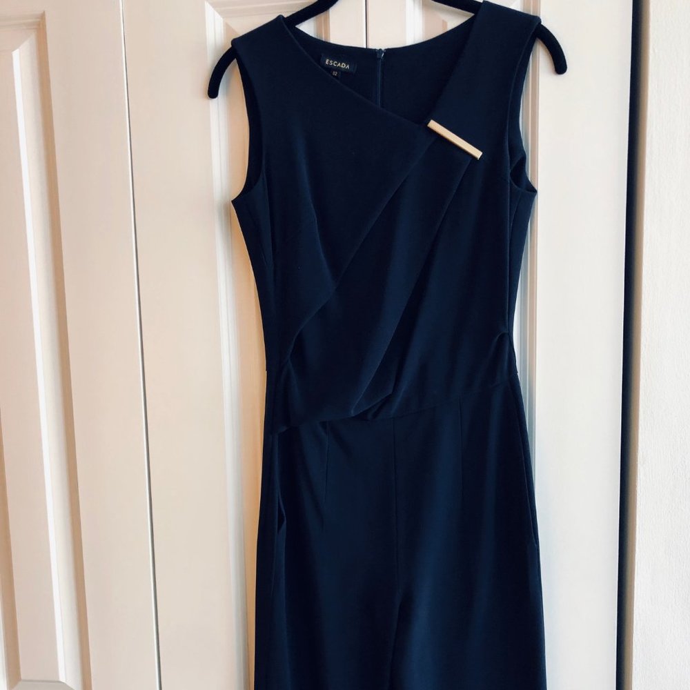 Escada Navy Jumpsuit V Neckline US 2